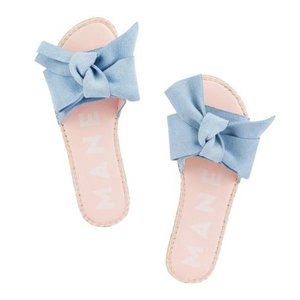 NEW Manebi Bow Sandals - Periwinkle/Placid Blue
